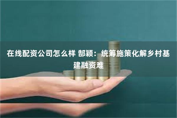 在线配资公司怎么样 郜颖：统筹施策化解乡村基建融资难